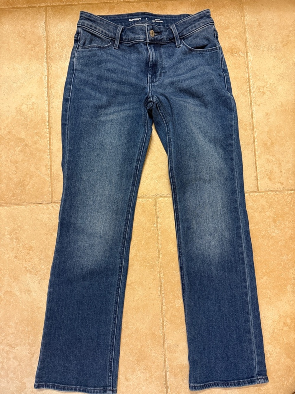 Old Navy Mid-Rise Dark Blue Boot-Cut Jeans